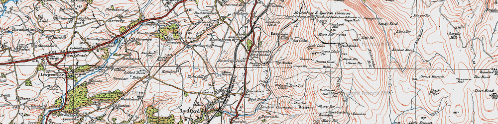 Old map of Vale Down in 1919