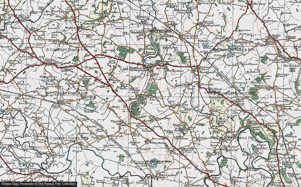 Old Map of Valeswood, 1921 in 1921