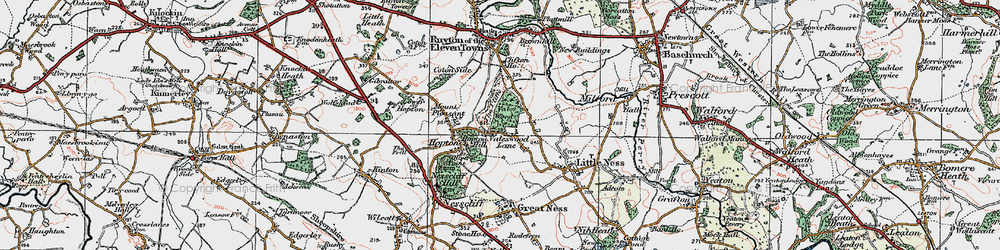 Old map of Vales Wood in 1921