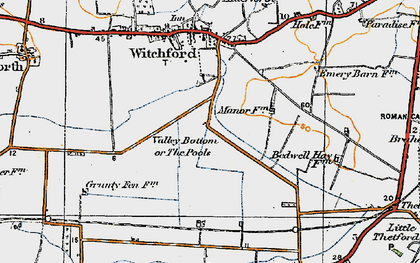 Old map of Valley Bottom in 1920