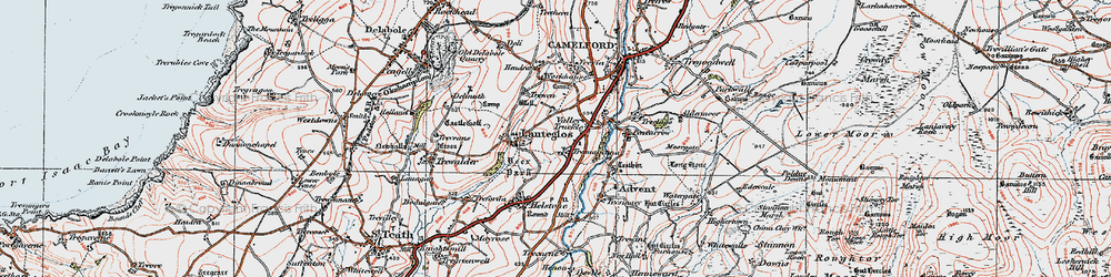 Old map of Valley Truckle in 1919