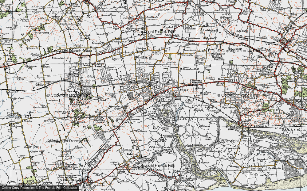 Old Map of Vange, 1921 in 1921