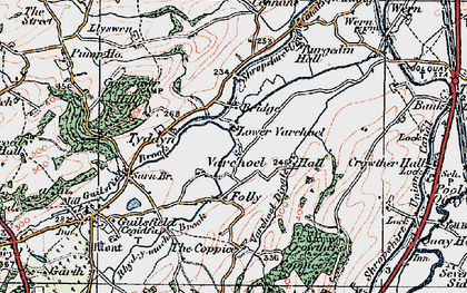 Old map of Varchoel in 1921