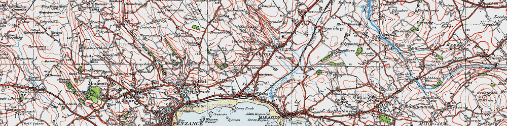 Old map of Varfell in 1919