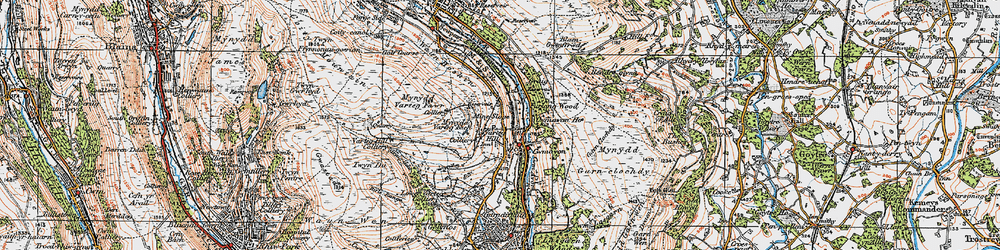 Old map of Varteg in 1919