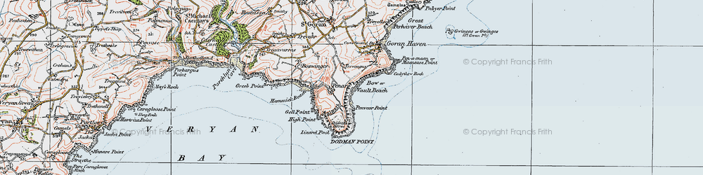 Old map of Vault Beach in 1919