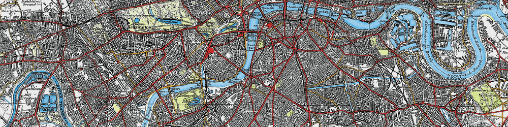 Old map of Vauxhall in 1920