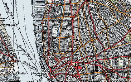 Old map of Vauxhall in 1923
