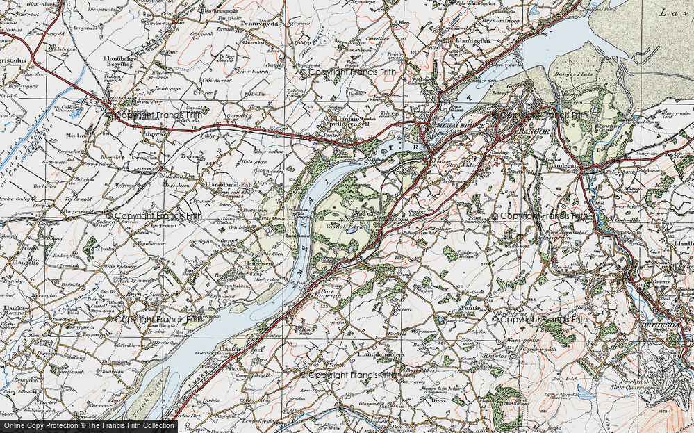 Old Map of Historic Map covering Bryntirion in 1922