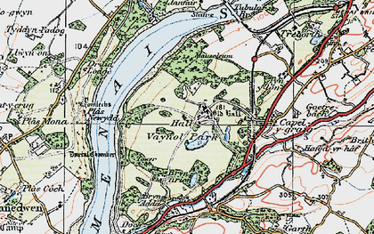 Old map of Vaynol Hall in 1922