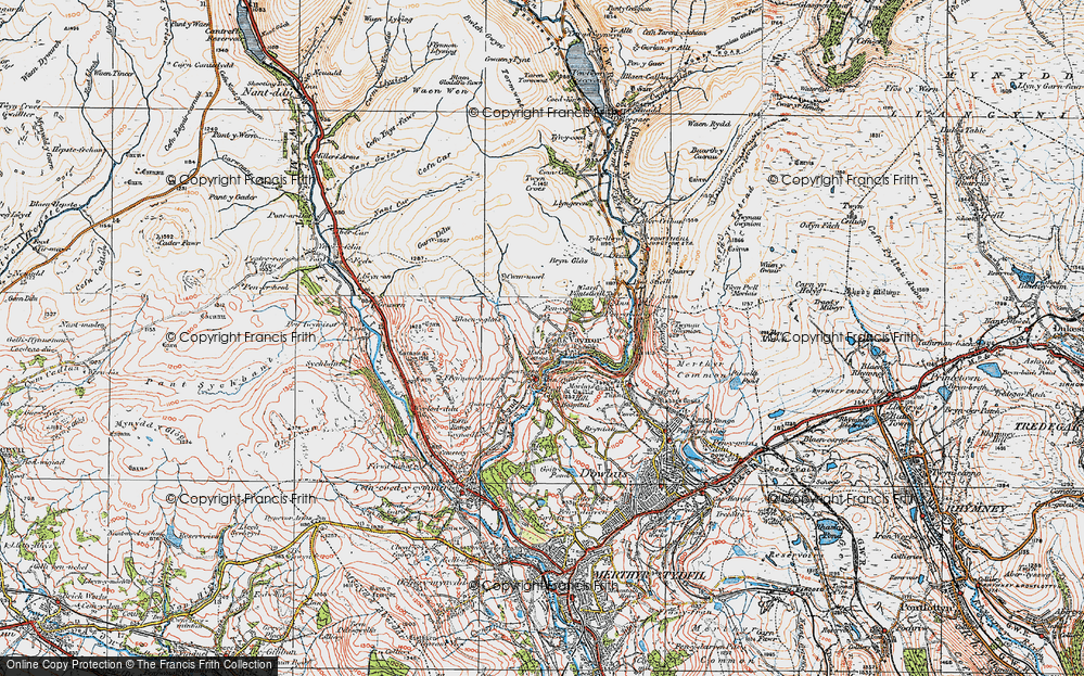 Old Map of Vaynor, 1923 in 1923