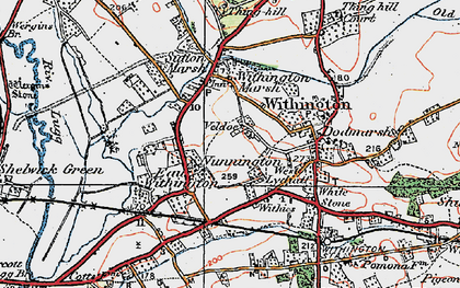 Old map of Nunnington in 1920