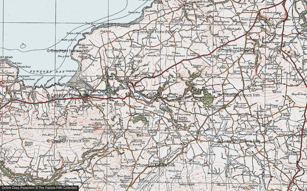 Old Map of Historic Map covering Ysguborwen in 1923