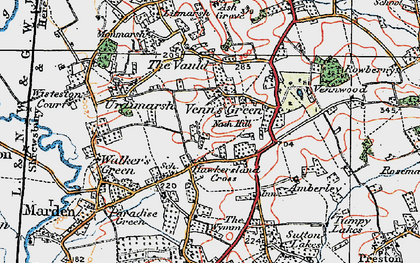 Old map of Venn's Green in 1920