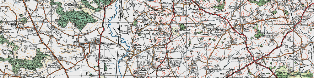 Old map of Venn's Green in 1920
