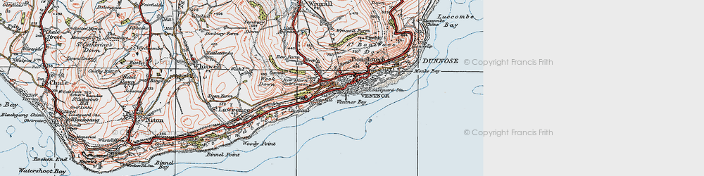 Old map of Ventnor in 1919