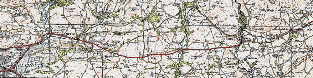 Old map of Venton in 1919