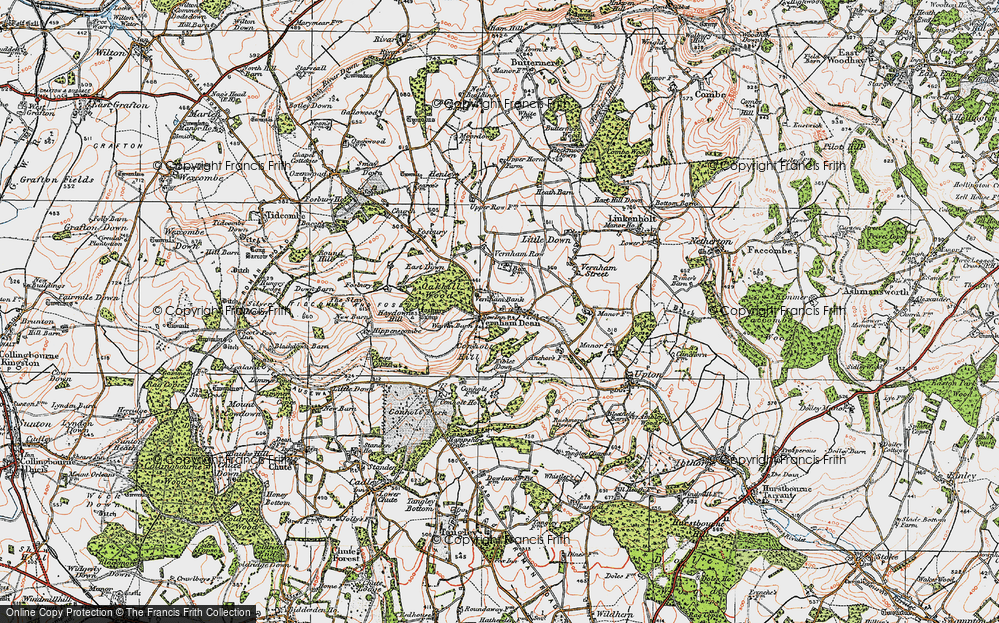 Old Map of Historic Map covering Conholt Ho in 1919