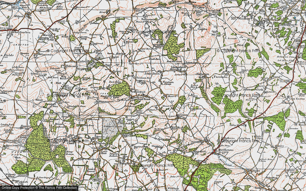 Old Map of Vernham Dean, 1919 in 1919