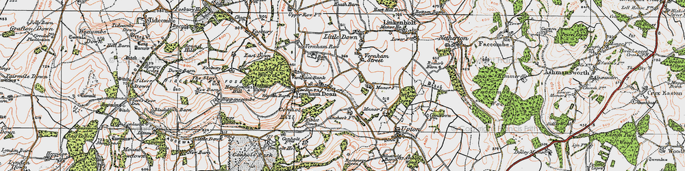 Old map of Vernham Dean in 1919
