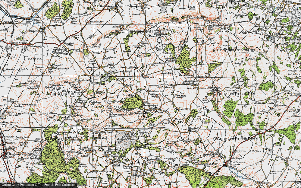 Old Map of Vernham Row, 1919 in 1919