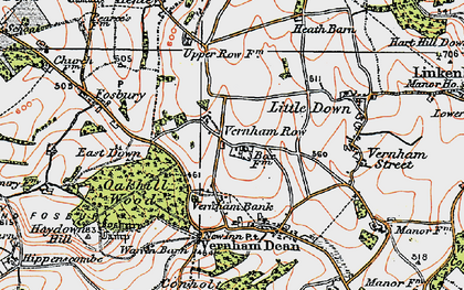 Old map of Vernham Row in 1919