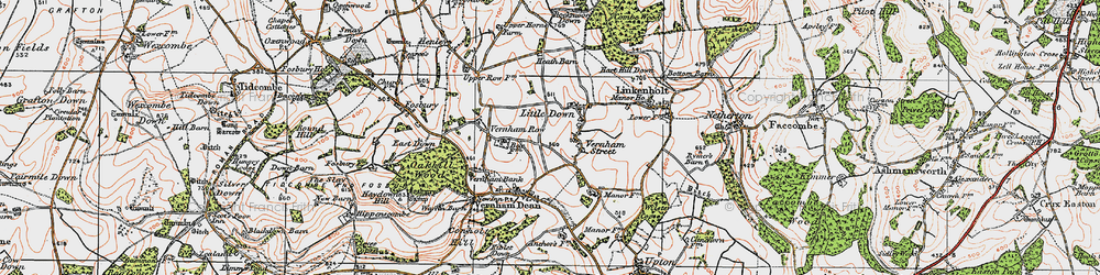 Old map of Vernham Street in 1919