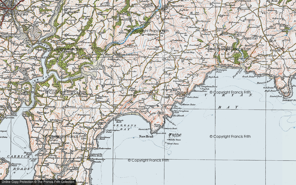 Old Map of Veryan, 1919 in 1919