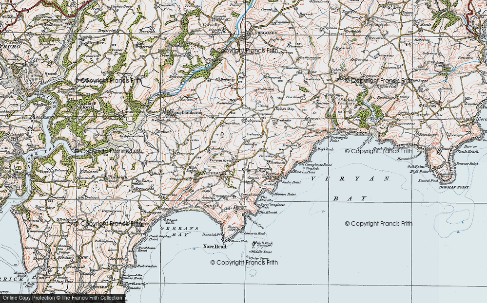 Old Map of Veryan Green, 1919 in 1919