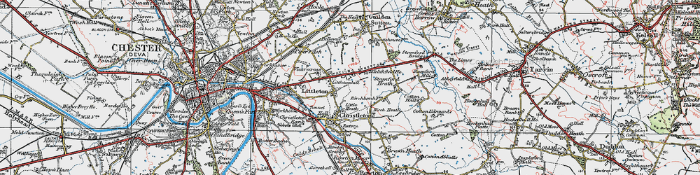 Old map of Vicarscross in 1924