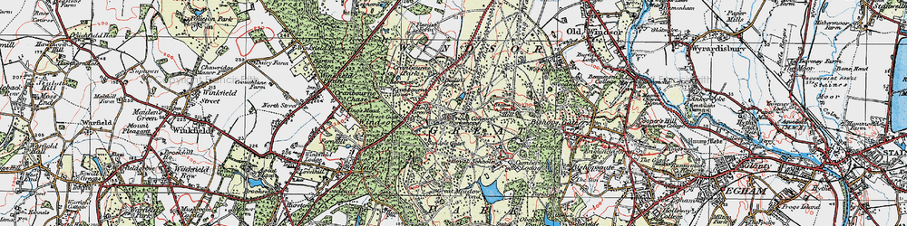 Old map of Windsor Great Park in 1920