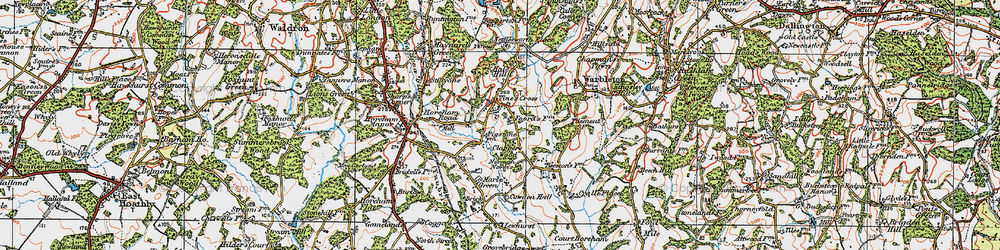 Old map of Vines Cross in 1920