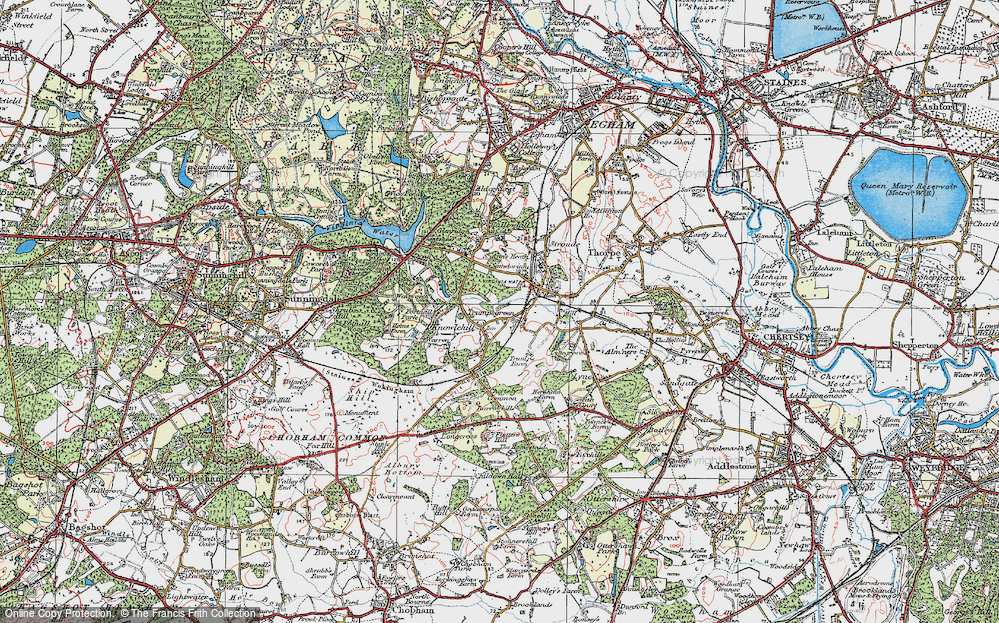Old Map of Virginia Water, 1920 in 1920