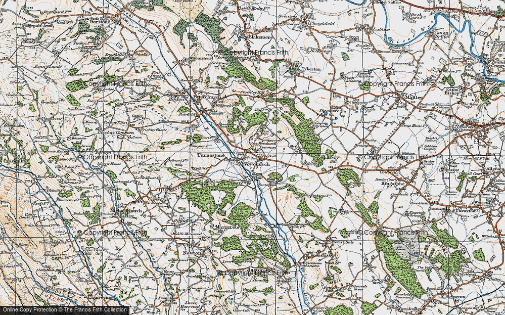 Old Map of Vowchurch, 1920 in 1920