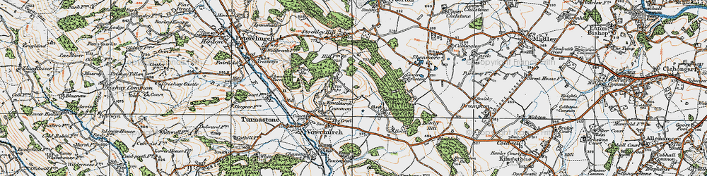 Old map of Barrett's Hill Wood in 1920