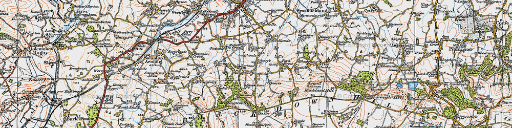 Old map of Voxmoor in 1919