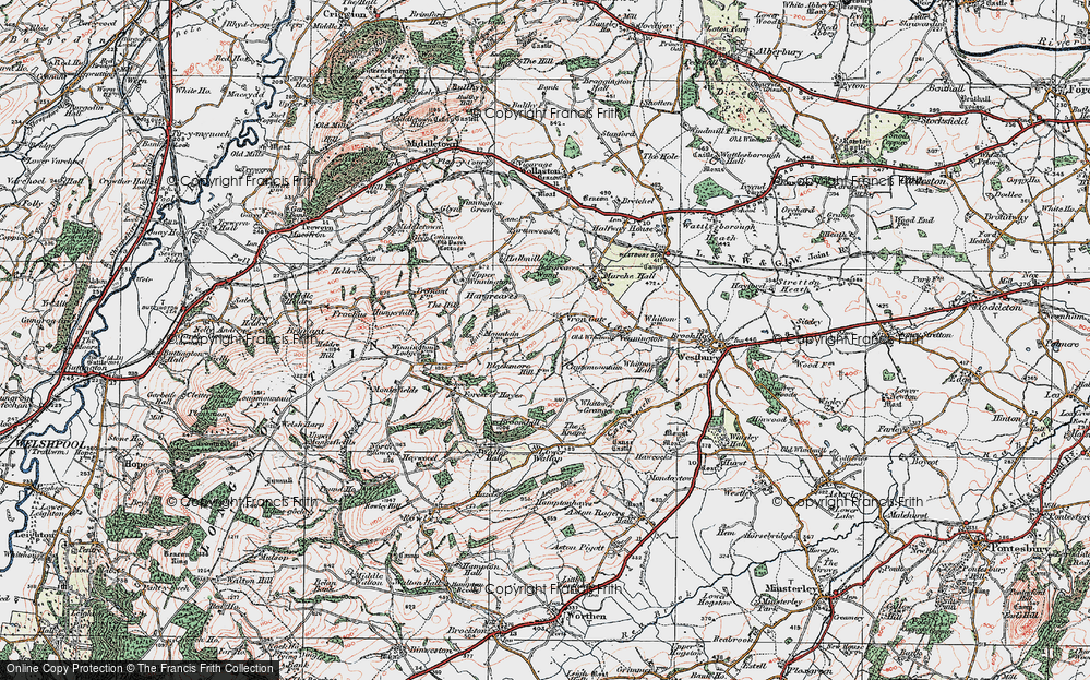 Old Map of Historic Map covering Broomhill in 1921
