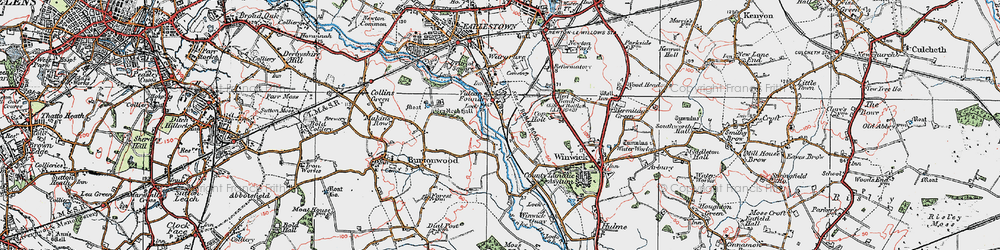Old map of Bradlegh Old Hall in 1923