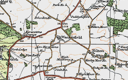 Old map of Wackerfield in 1925