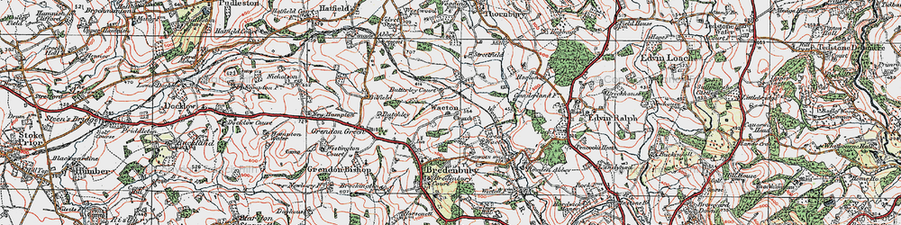 Old map of Wacton in 1920
