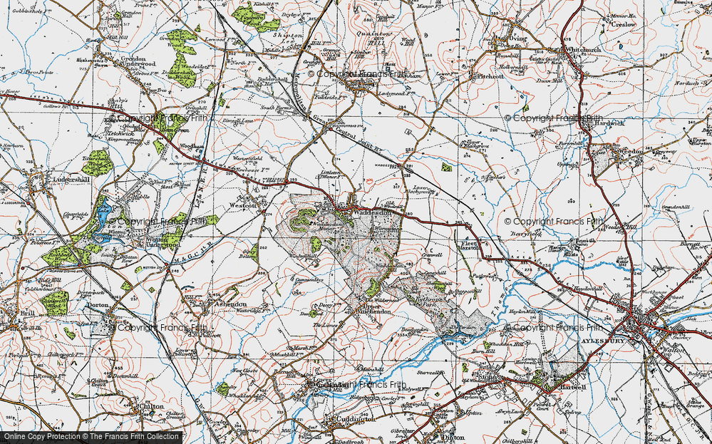 Old Map of Historic Map covering Fleet Marston Fm in 1919