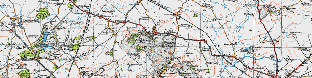 Old map of Waddesdon in 1919