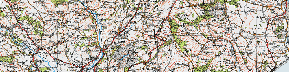 Old map of Waddon in 1919