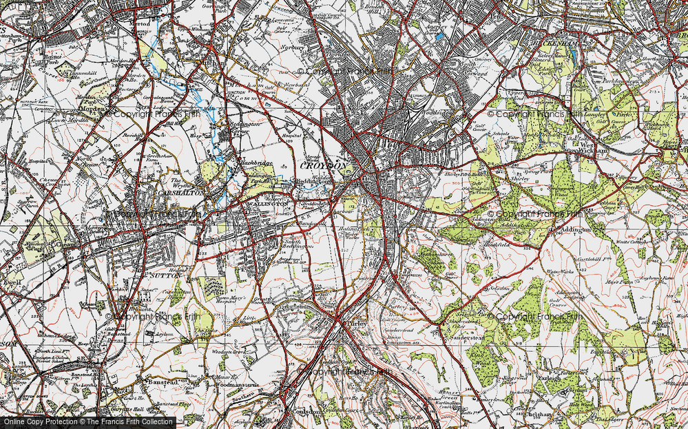 Old Map of Waddon, 1920 in 1920