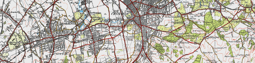 Old map of Waddon in 1920