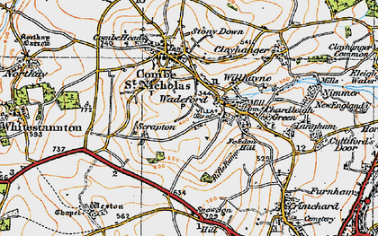 Old map of Wadeford in 1919