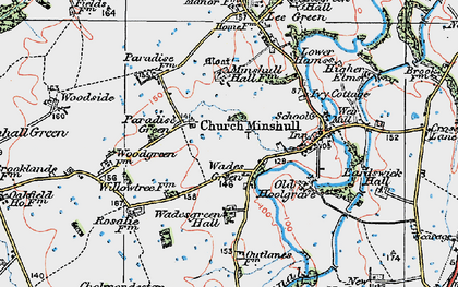 Old map of Wades Green in 1923
