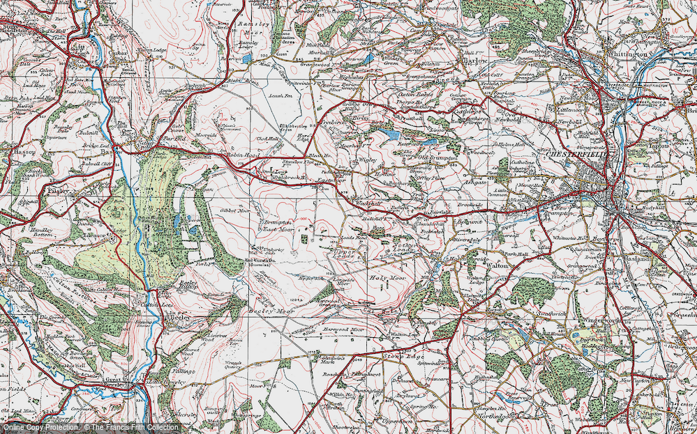 Old Map of Wadshelf, 1923 in 1923