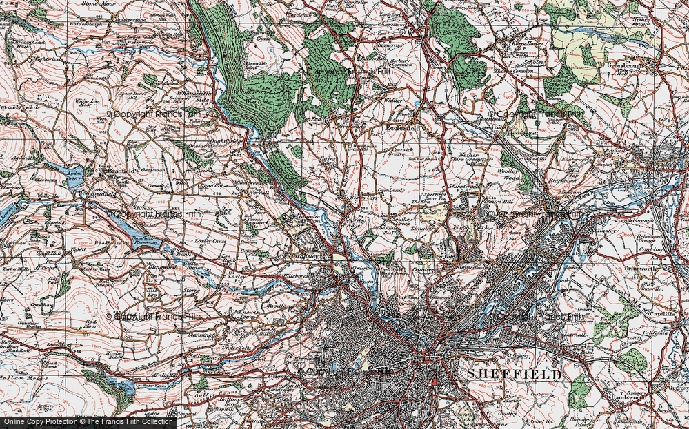 Old Map of Wadsley Bridge, 1923 in 1923