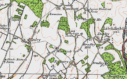 Old map of Wadwick in 1919